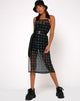 Afbeelding van Desire Midi Dress in Verborgen Charme Zwart/Pepermint