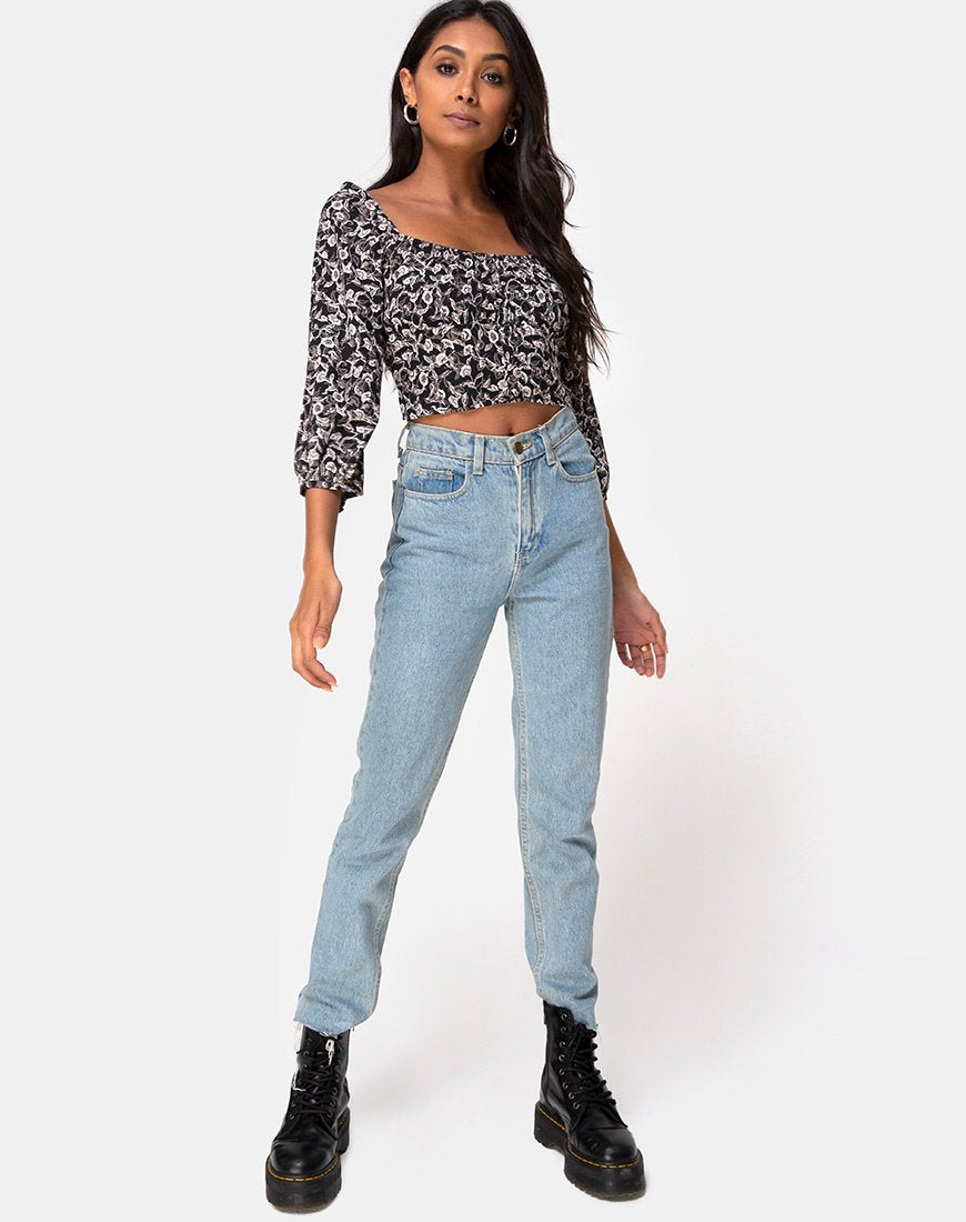 Afbeelding van Dimen Crop Top In Wild Tulip Zwart