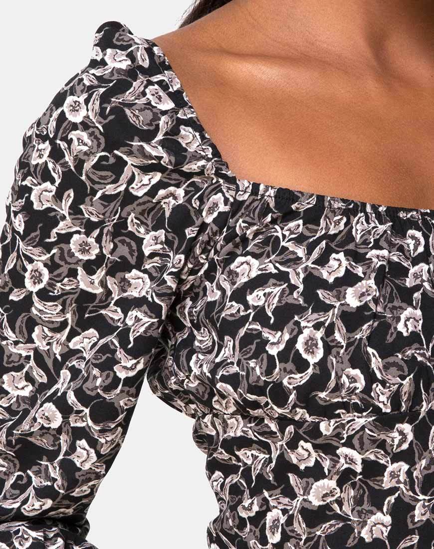 Afbeelding van Dimen Crop Top In Wild Tulip Zwart