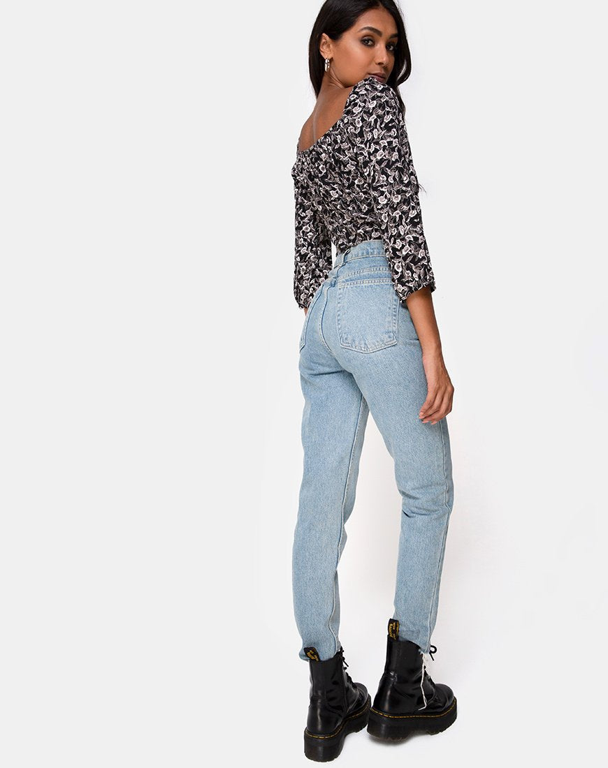 Afbeelding van Dimen Crop Top In Wild Tulip Zwart