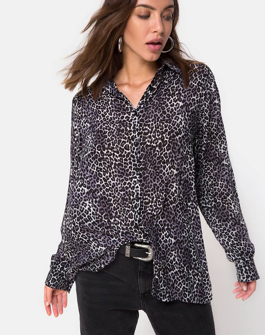 Afbeelding van Disam Shirt in Rar Luipaard Grijs