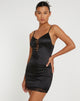 Afbeelding van Ditika Mini Dress in Satin Black