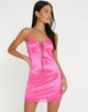 Afbeelding van Ditika Mini Jurk in Satijn Hot Pink