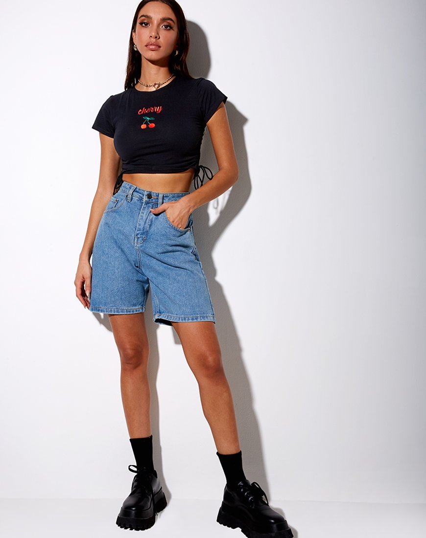 Afbeelding van Doga Crop Top in Black Cherry Embro