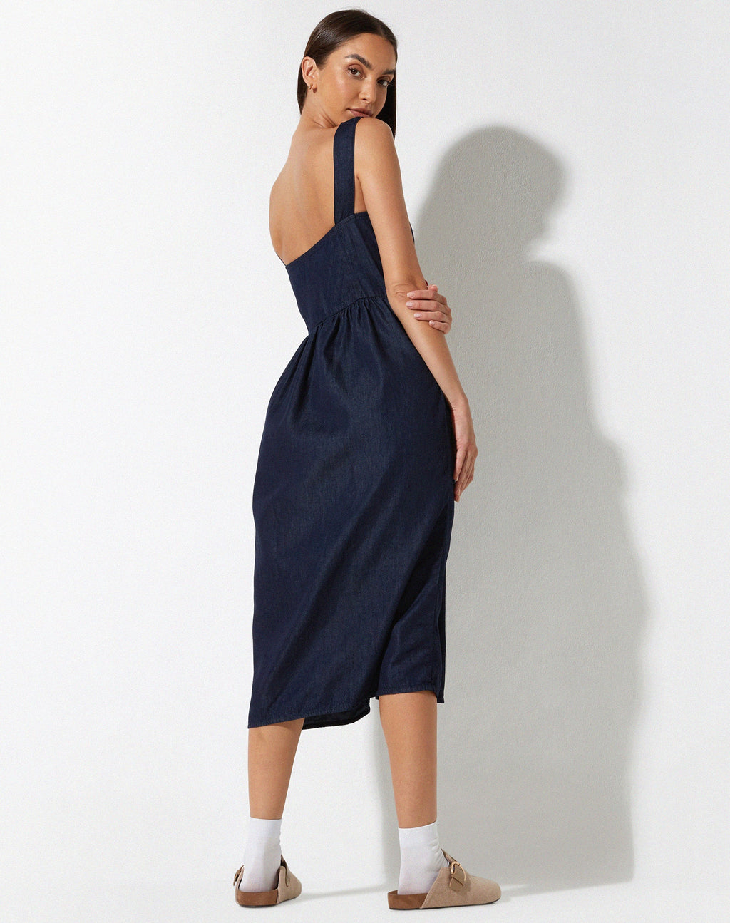 Doraya Midi Dress in Denimblauw Chambray