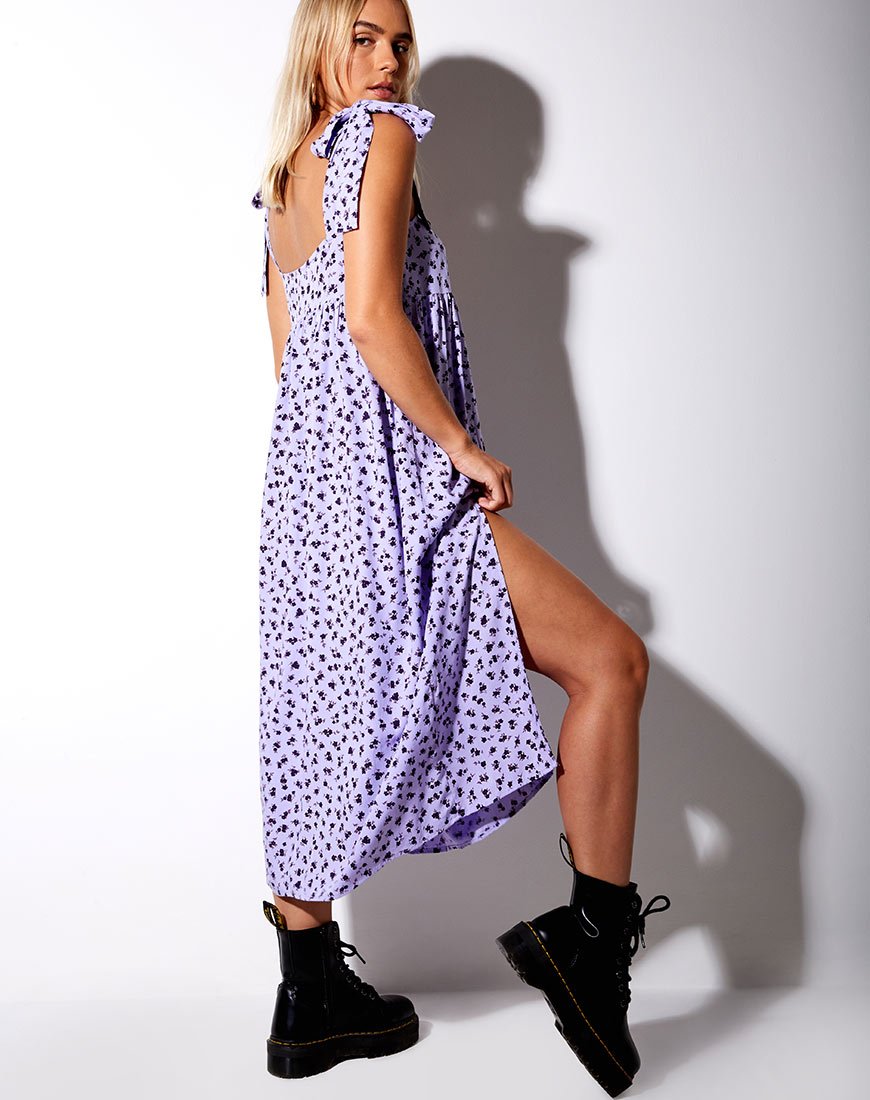 Afbeelding van Dorothy Midi Dress in Dainty Daisy Lila