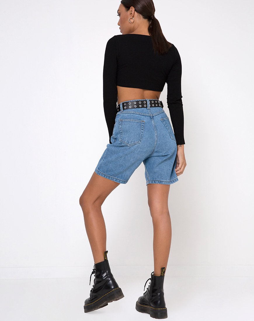 Afbeelding van Drea Crop Top in Rib Zwart