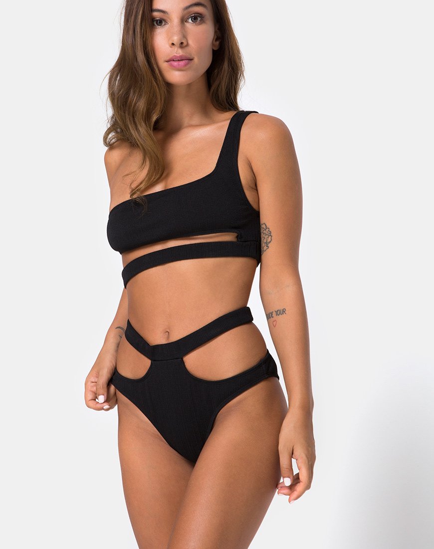 Drelins Bikinitop in Zwart Rib