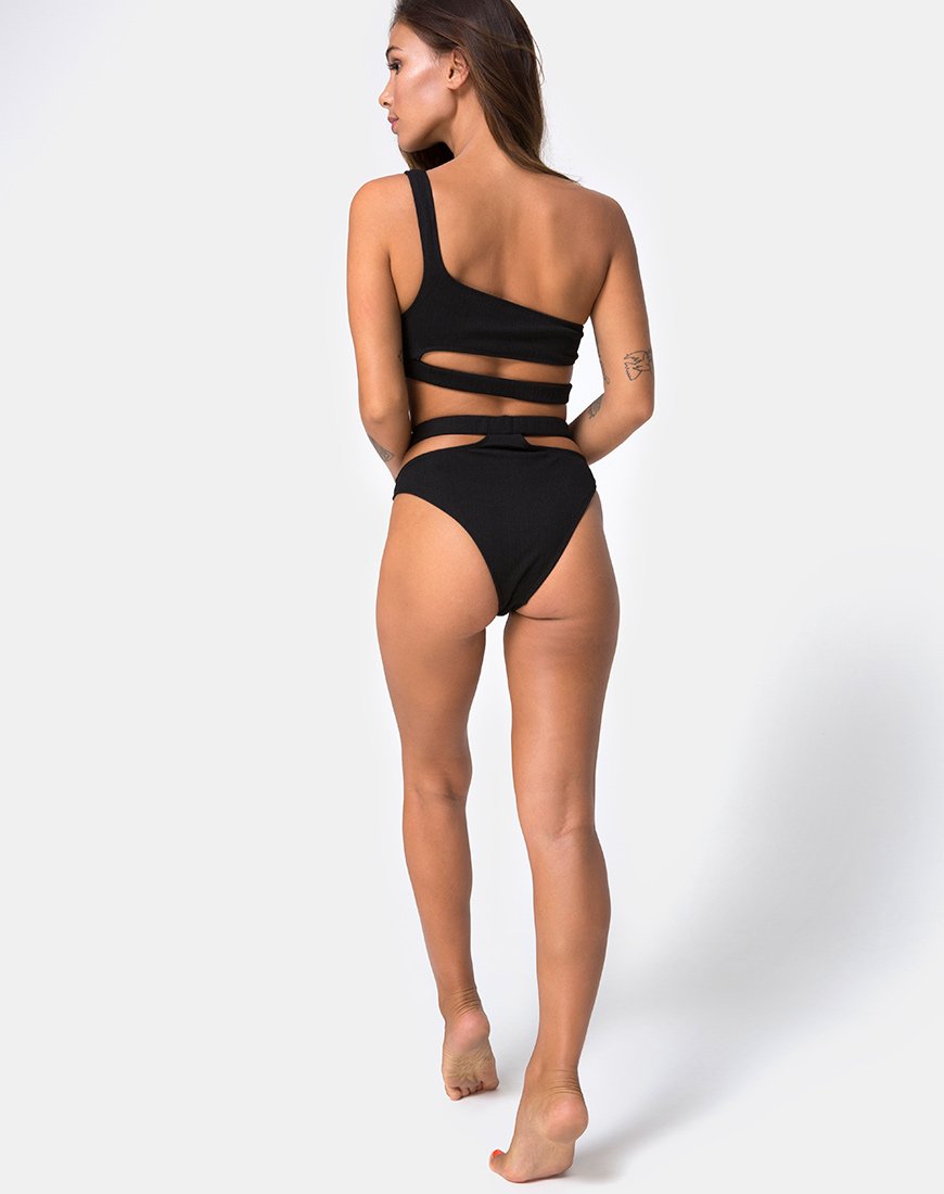 Afbeelding van Drelins Bikinitop in zwart ribtricot