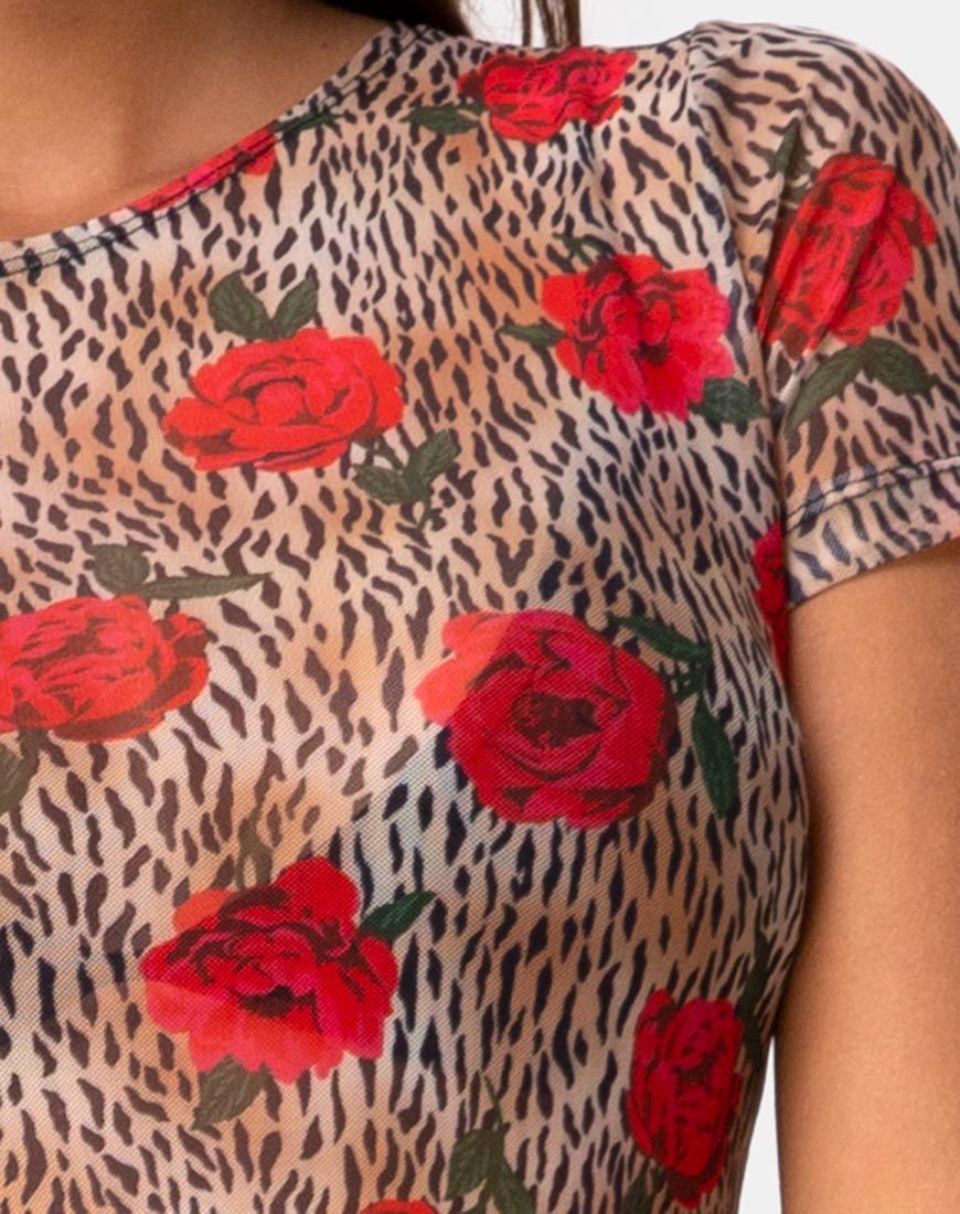Afbeelding van Whitney Bodycon Jurk in Tijgerroos