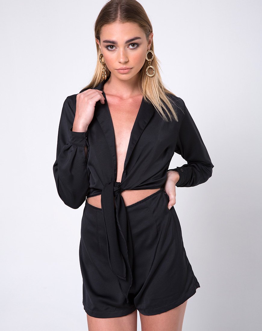 Afbeelding van Drille Cutout playsuit in Zwart