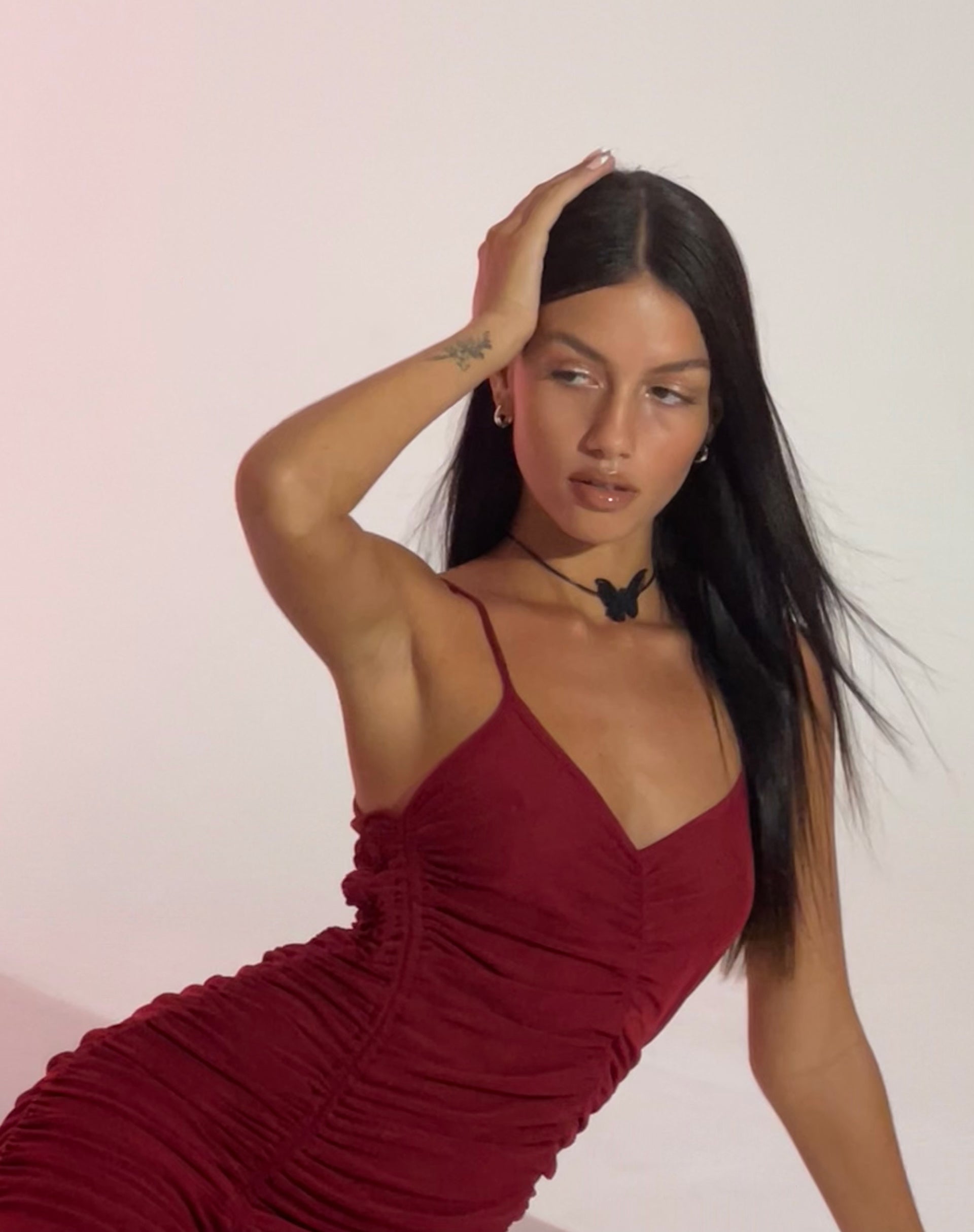 Afbeelding van Dulcia Midi Dress in Bourgondië