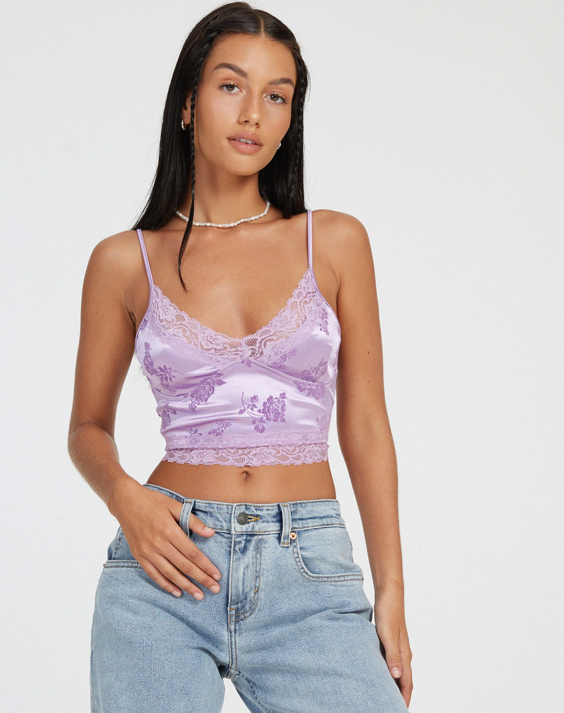 Afbeelding van Dyrana Crop Top in Rose Flock Lilac