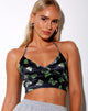 Afbeelding van Dyla Gewatteerde Top in Zwart Butterfly Lime