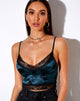 Afbeelding van Dyrana Crop Top in Rose Flock Bosgroen