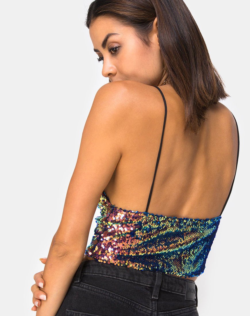 Afbeelding van Dyrilla Cropped Bralet in Drakenfruit Pailletten