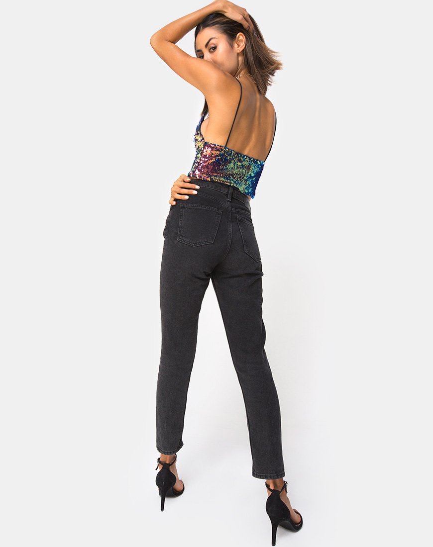 Afbeelding van Dyrilla Cropped Bralet in Drakenfruit Pailletten