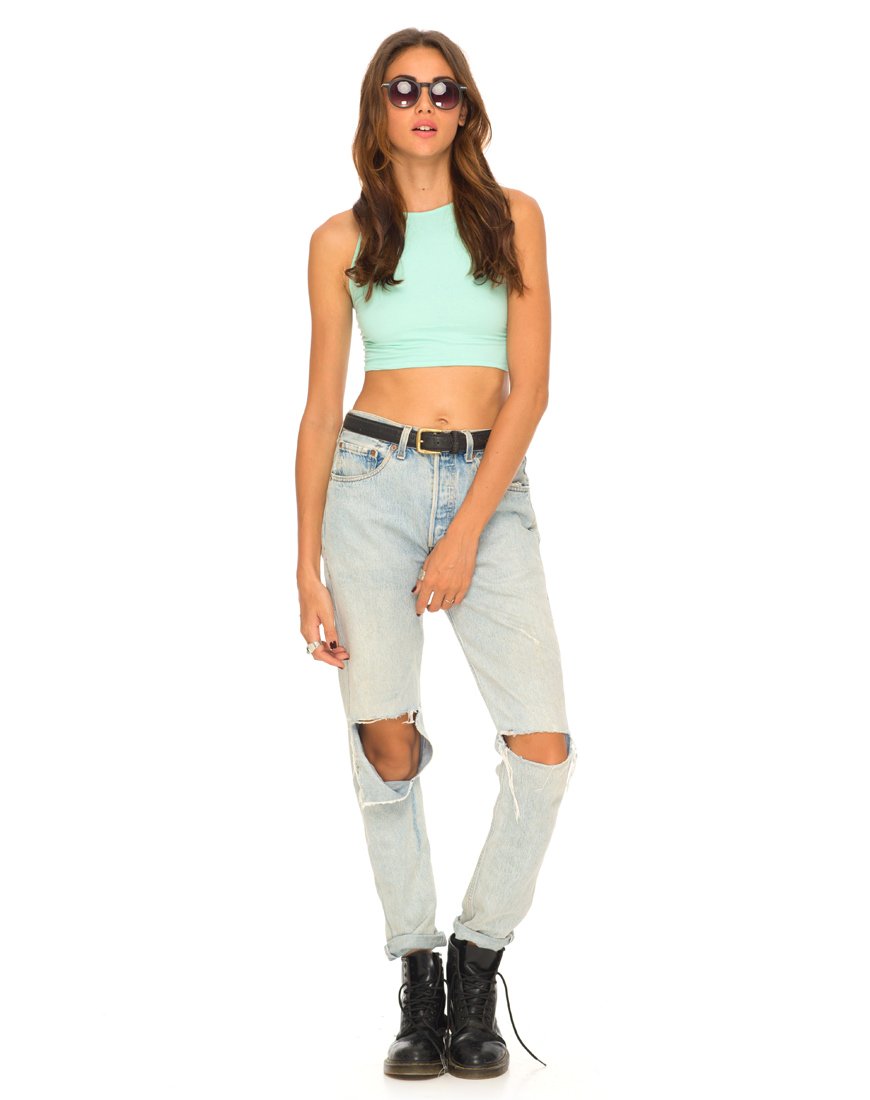 Afbeelding van Motel Early Strappy Crop Top in Mint