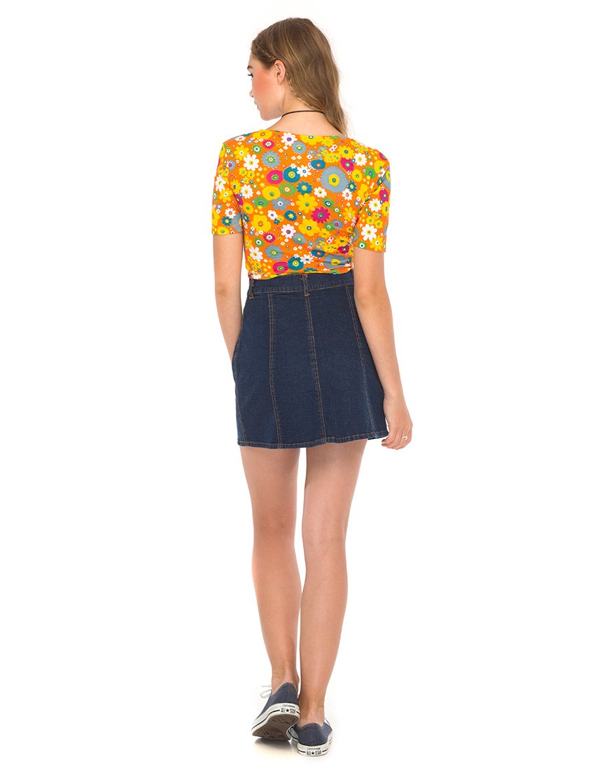 Afbeelding van Eclat Crop Top in Playtime Floral Oranje