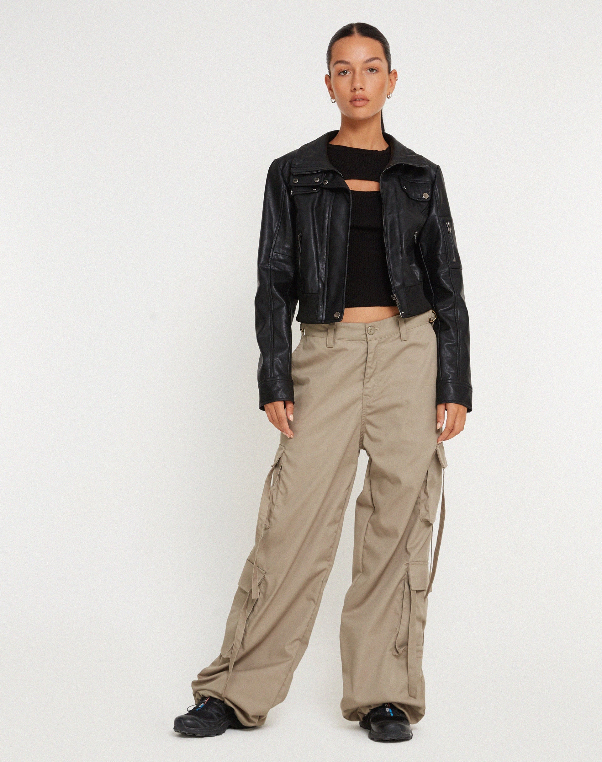 Afbeelding van Edgar wijde Cargo broek in Cotton Drill Taupe