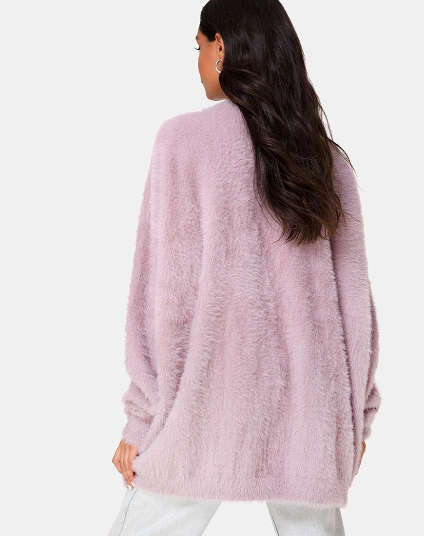 Edgen trui in gebreid Mauve