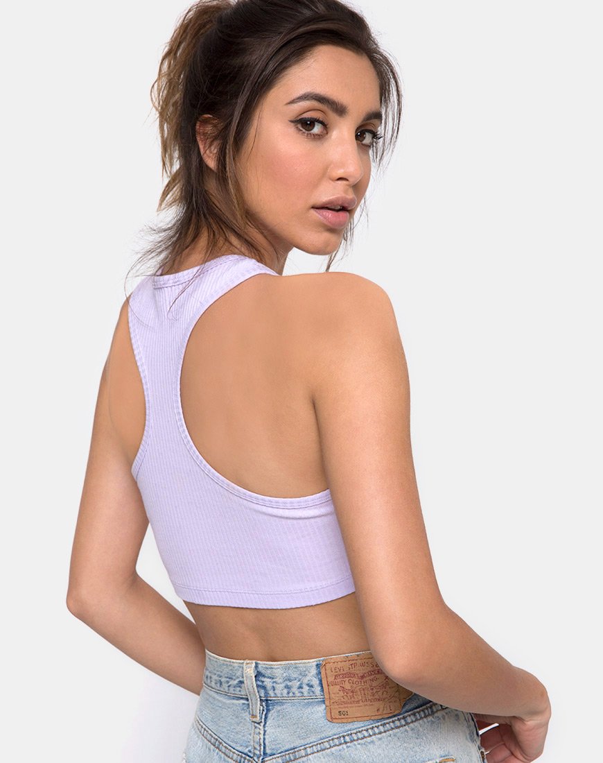 Edina Gewatteerde Top Rib Lila
