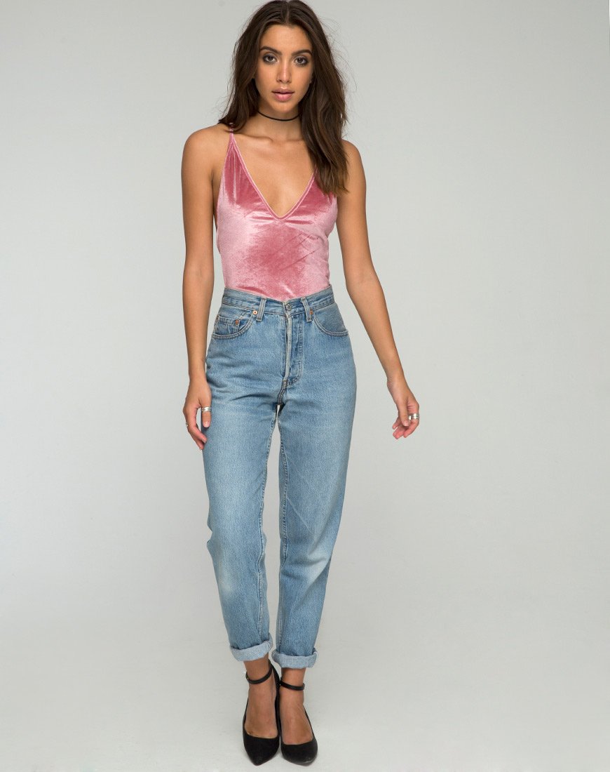 Afbeelding van Eikin Plunge Bodice in Velvet Blush