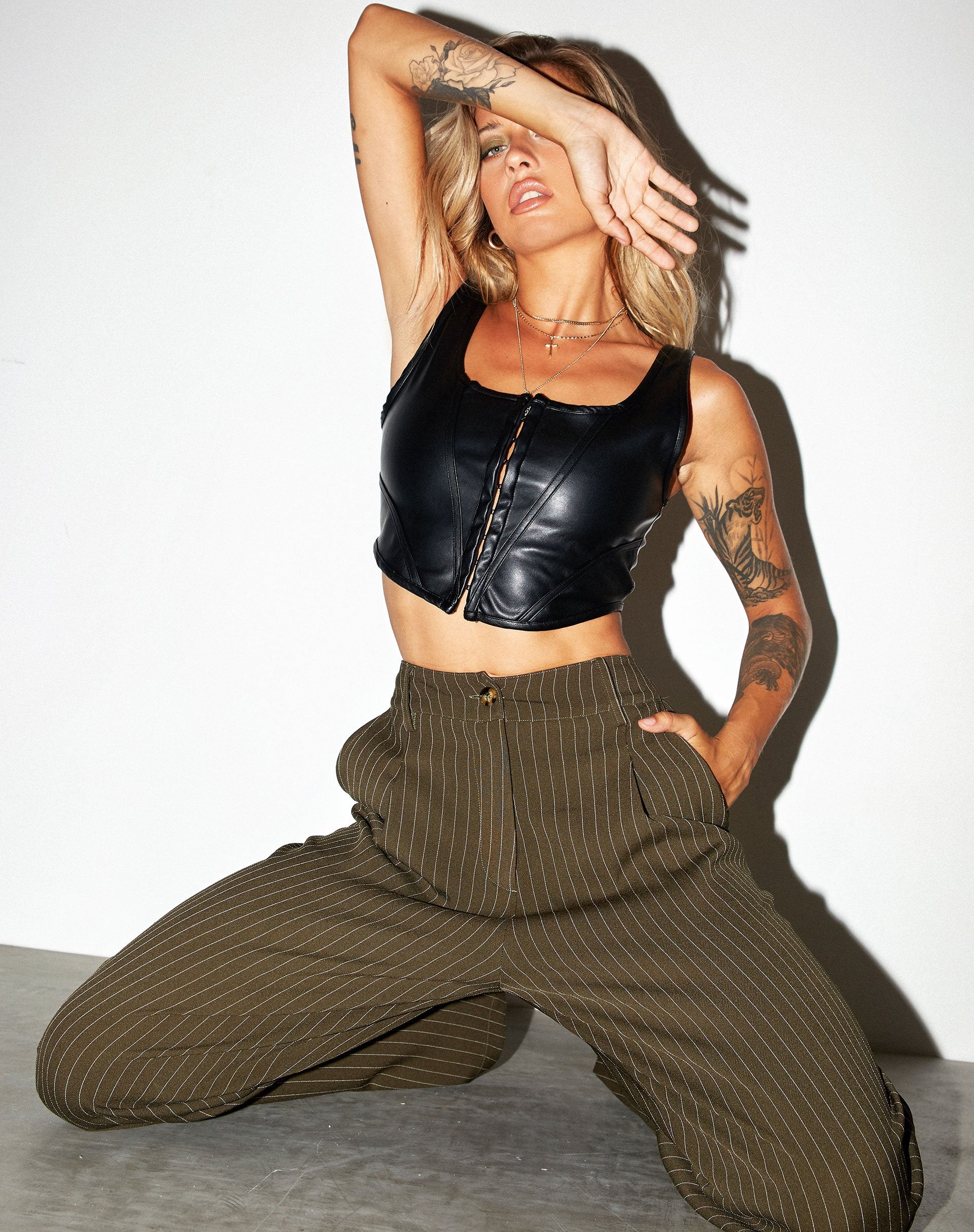 Afbeelding van Elci Corset Top in Pu Zwart