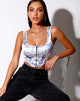 Afbeelding van Elci Corset Top in Cherubijn Wit Blauw