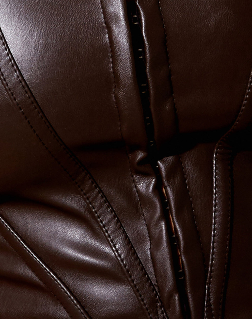 Elci Corset Top in PU Donkere Chocolade