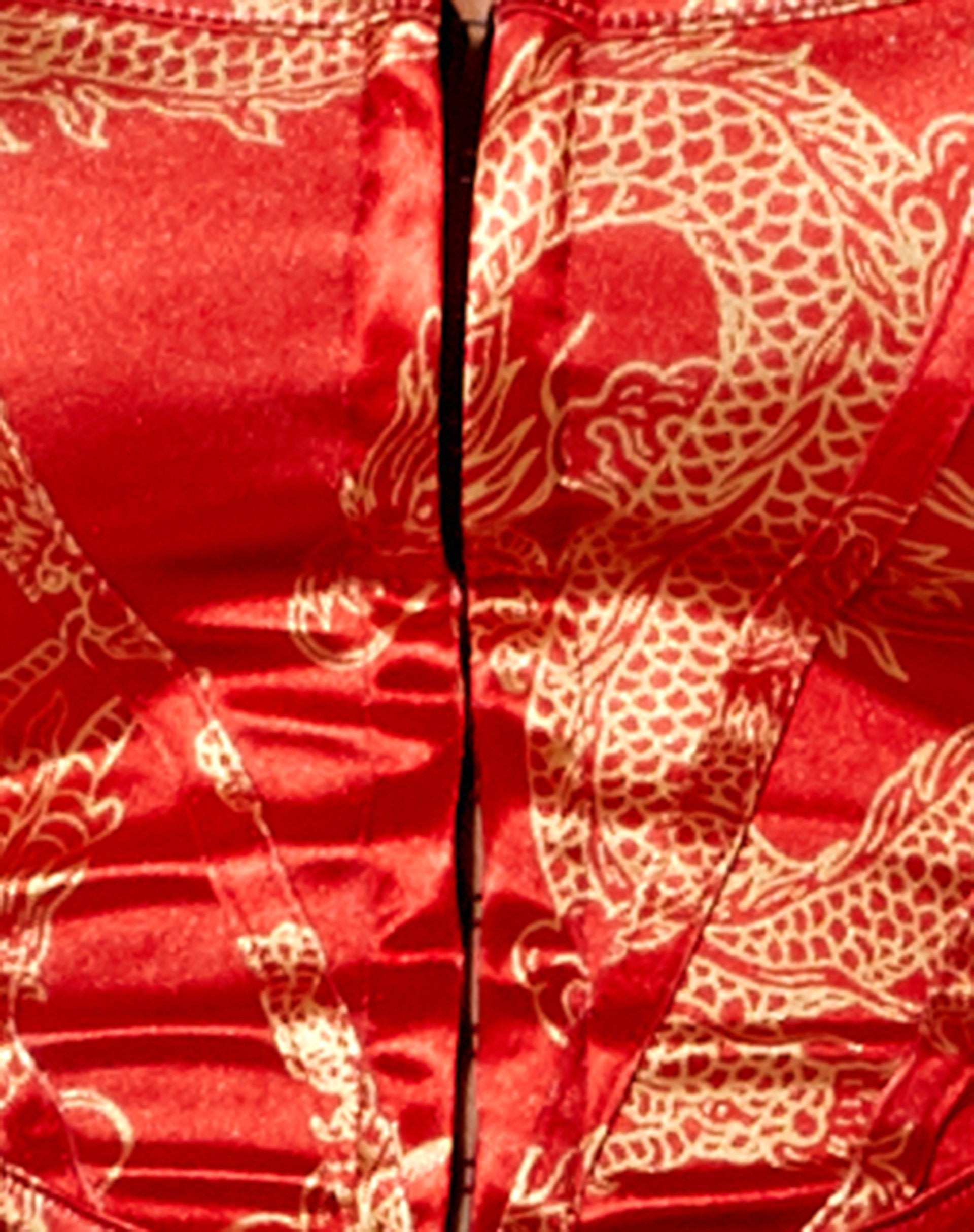 Afbeelding van Elci Corset Top in Dragon Flower Rood Goud