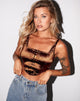 Afbeelding van Elci Corset Top in Satijn Spandex Bruin