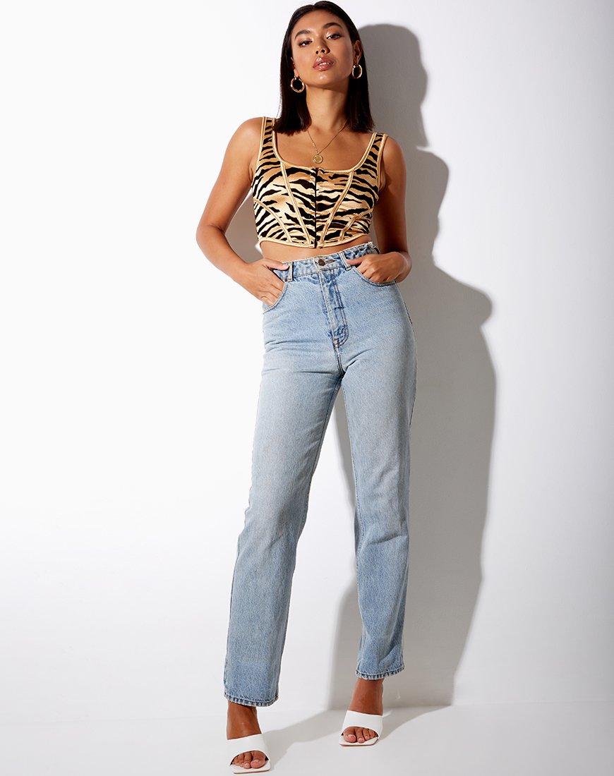 Afbeelding van Elci Corset Top in Tijgergoud