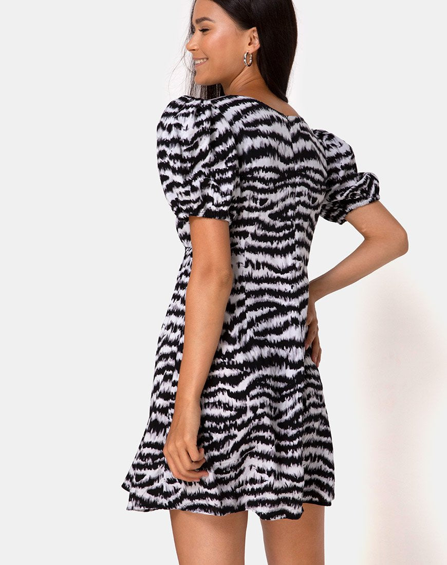 Elcia Jurk in Animal Drip Grijs