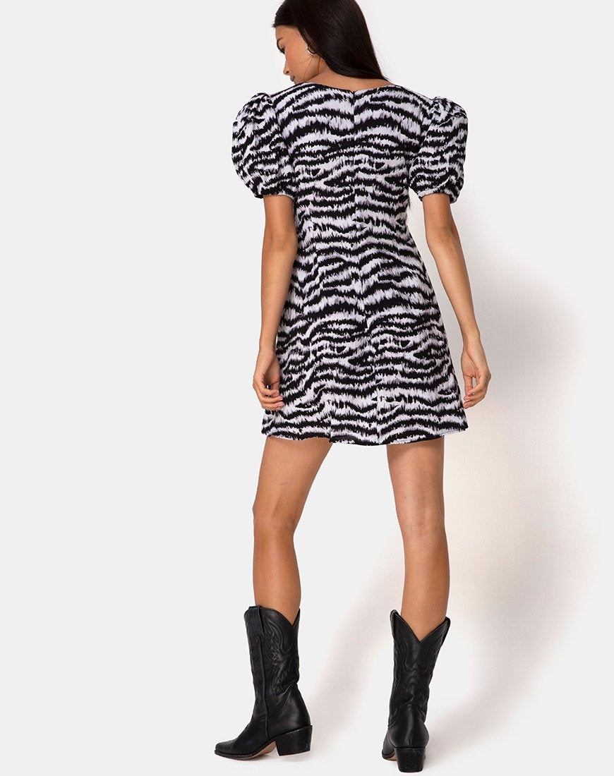 Afbeelding van Elcia Jurk in Animal Drip Grijs