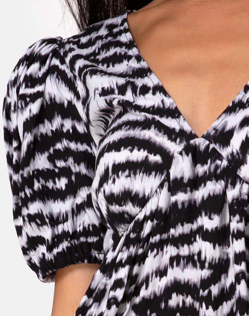 Afbeelding van Elcia Jurk in Animal Drip Grijs
