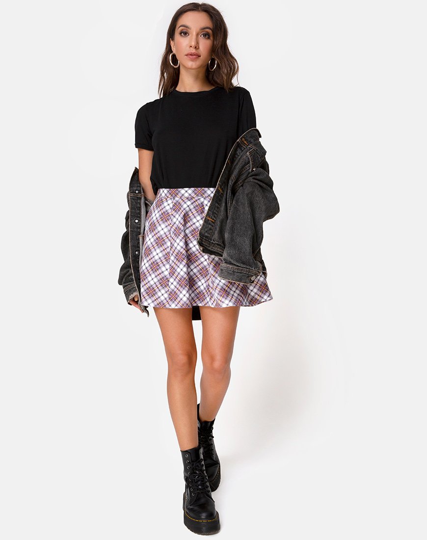 Afbeelding van Elda rok in Grunge ruit paars