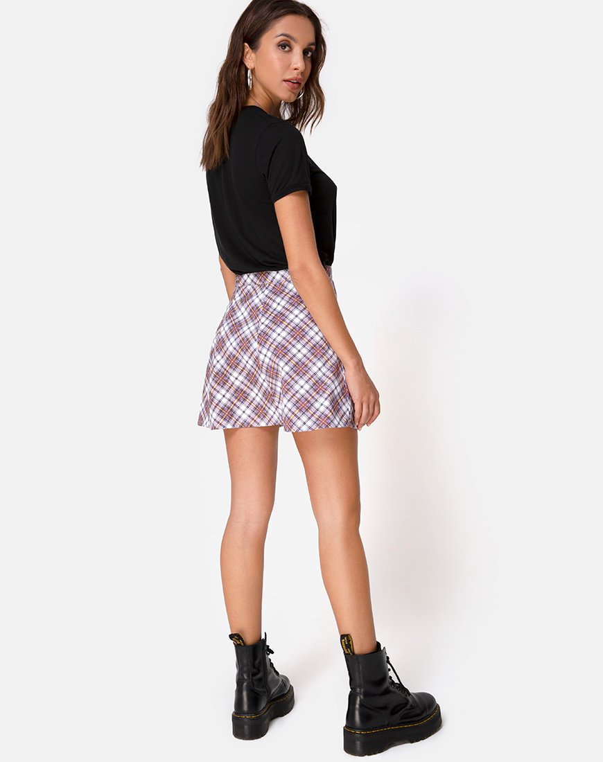 Afbeelding van Elda rok in Grunge ruit paars