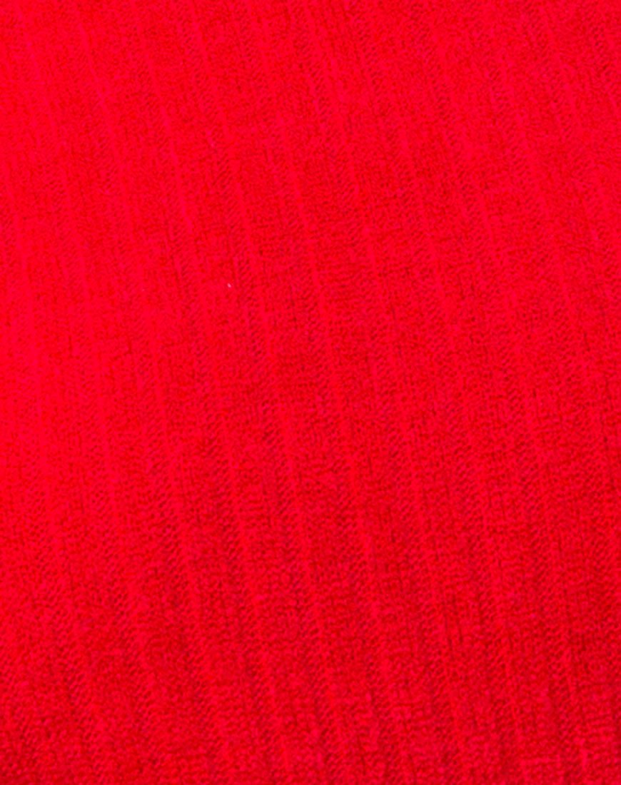 Afbeelding van Elena Gewatteerde Top in Ribtricot Rood