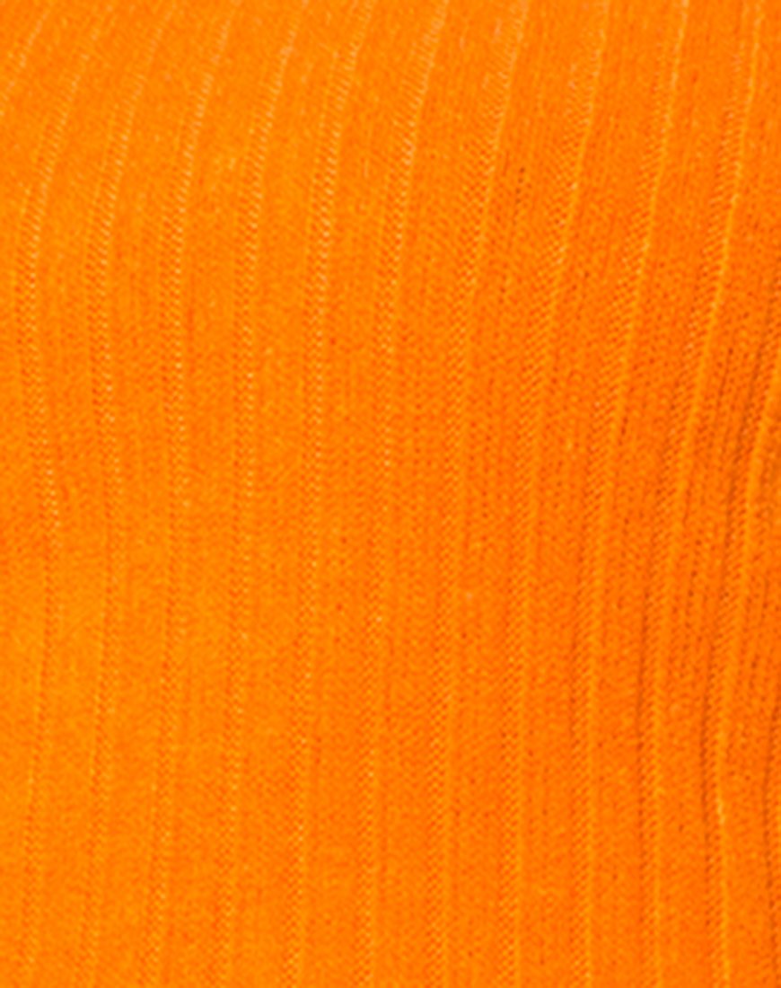 Afbeelding van Elena Gewatteerde Top in Ribtricot Oranje