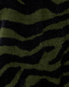 Gebreide zebra olijf en zwart