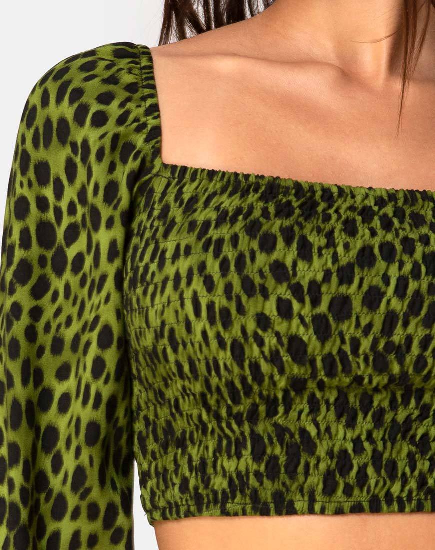Afbeelding van Elina Top in Cheetah Khaki