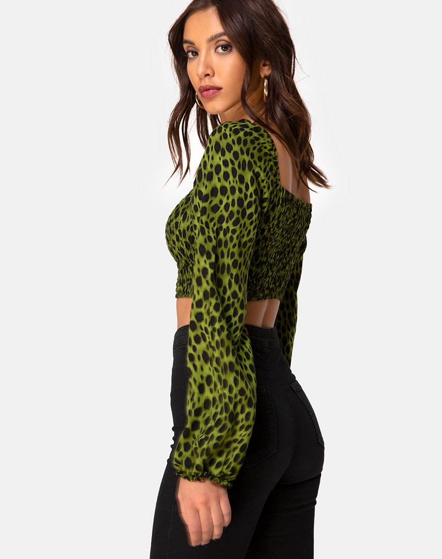 Afbeelding van Elina Top in Cheetah Khaki