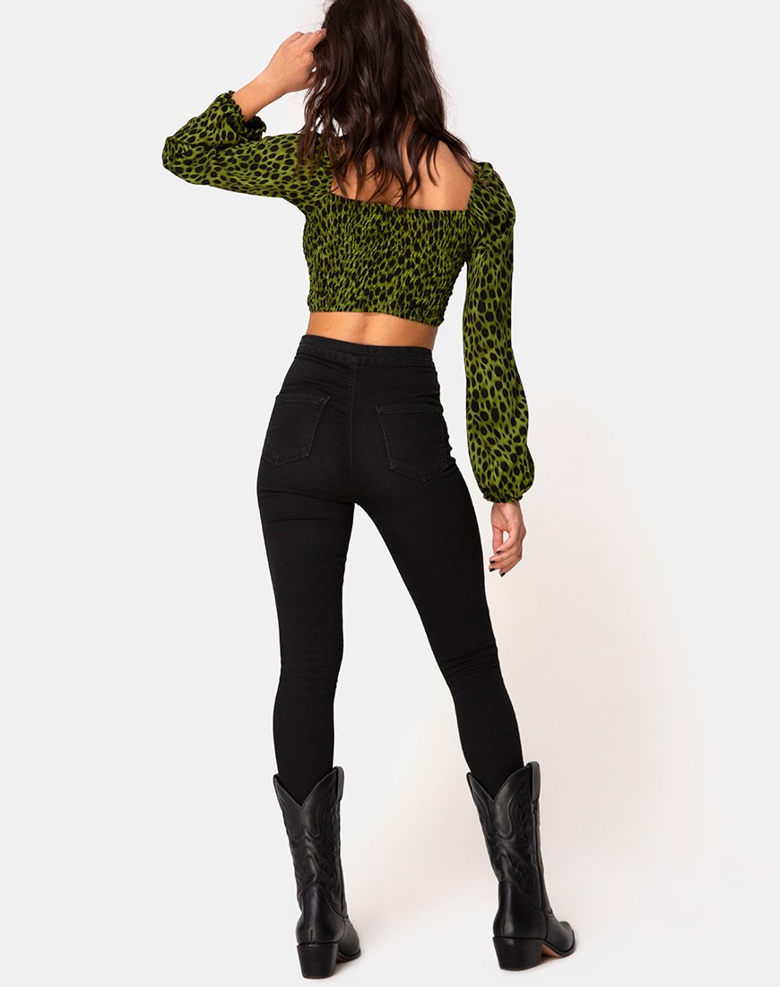 Afbeelding van Elina Top in Cheetah Khaki