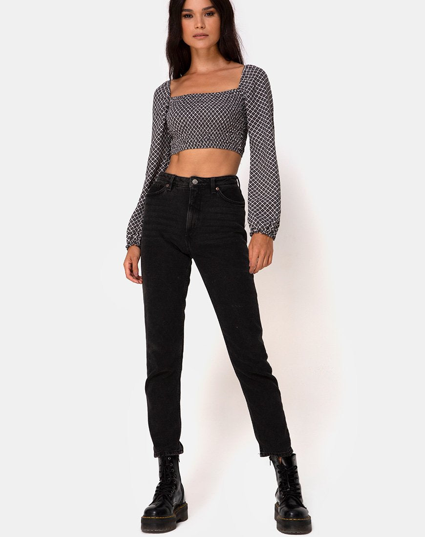 Afbeelding van Elina Top in Check It Out Zwart