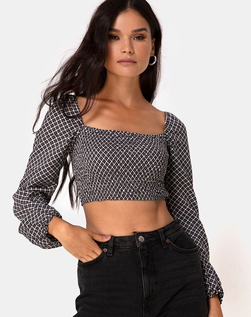 Afbeelding van Elina Top in Check It Out Zwart