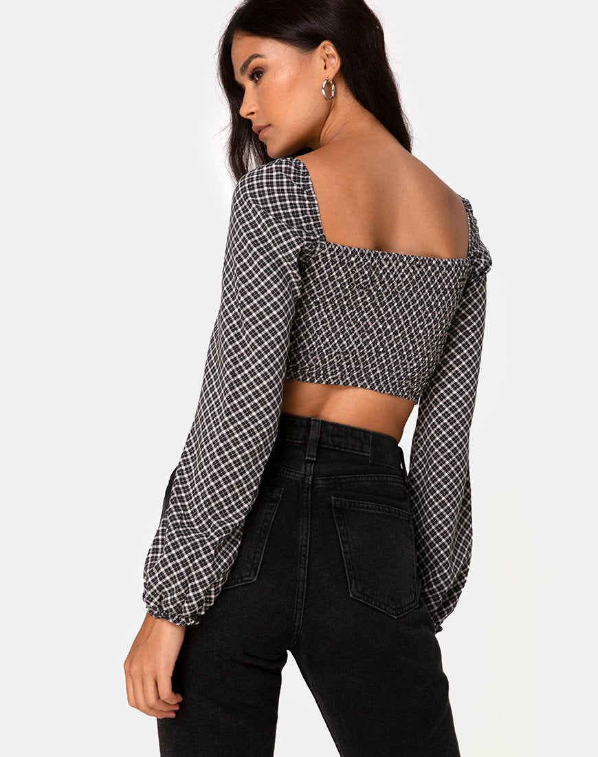 Afbeelding van Elina Top in Check It Out Zwart