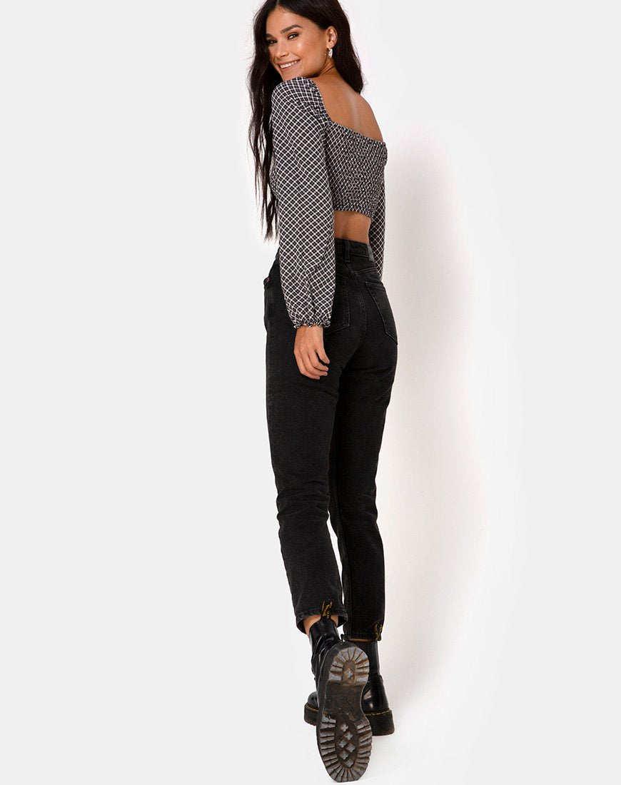 Afbeelding van Elina Top in Check It Out Zwart