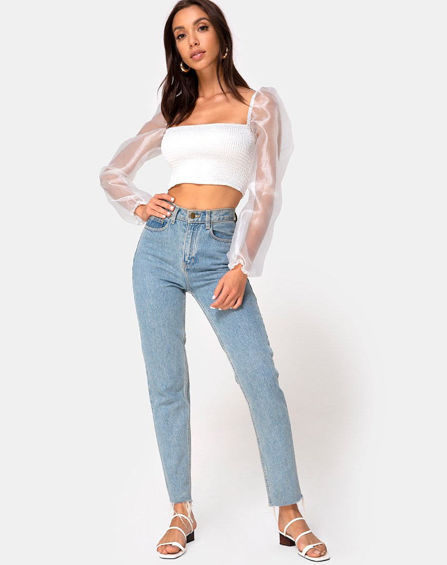 Afbeelding van Elina Top in Organza Crème