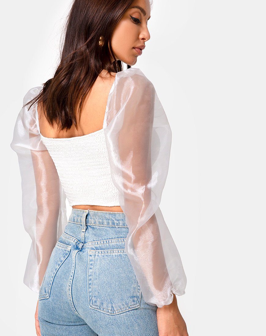 Afbeelding van Elina Top in Organza Crème